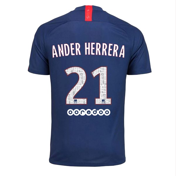Camiseta Paris Saint Germain NO.21 Ander Herrera 1ª Kit 2019 2020 Azul